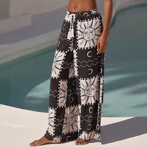 Tigre Indigo Linen Anthropologie Wide Leg Trousers